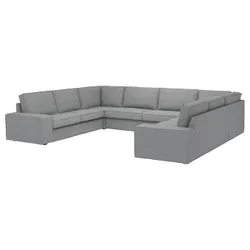 IKEA KIVIK (894.405.76) 7-местный П-образный диван с подсветкой, Тибблби бежевый/серый