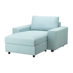 IKEA VIMLE (994.091.51) шезлонг, з широкими підлокітниками / Saxemara light blue