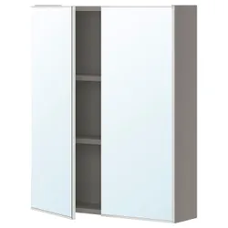 IKEA ENHET (293.236.60) шкаф с зеркалом и дверью, серый