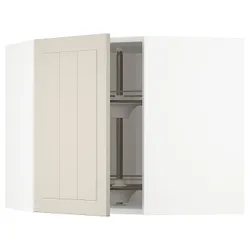 IKEA METOD(194.079.76) угловой навесной шкаф с каруселью, белый/Стенсунд бежевый