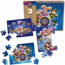ДЕРЕВ'ЯНИЙ ПАЗЛ PAW PATROL 3 ПАЗЛА x 24 ЧАСТИНИ МІГУВИЙ ФІЛЬМ