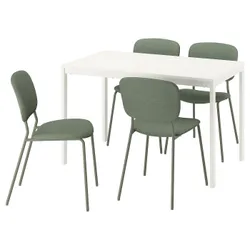 IKEA VIHALS / VIHALS(995.899.58) Стол и 4 стула, Белый/зеленый тибблби серый