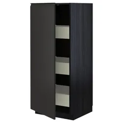 IKEA METOD / MAXIMERA(594.954.43) высокий шкаф с ящиками, черный/Upplöv матовый антрацит