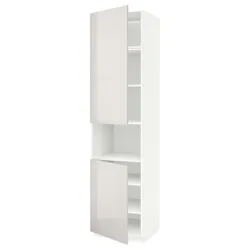 IKEA METOD(894.638.03) шестой высокий микро 2д/половина, белый/Рингхульт светло-серый