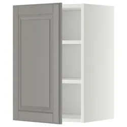 IKEA METOD(294.609.73) навесной шкаф с полками, белый / Бодбин серый