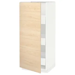 IKEA METOD / MAXIMERA(993.818.02) висока шафа з ящиками, білий/Askersund світлий попелястий малюнок