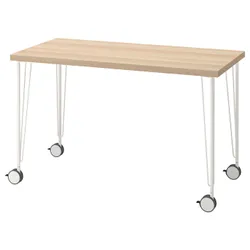 IKEA LAGKAPTEN / KRILLE(194.169.09) стол письменный, под беленый дуб / белый