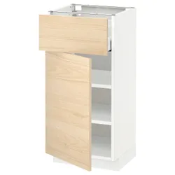 IKEA METOD / MAXIMERA(894.563.84) шкаф stj szu / дверь, белый / светлый ясень Аскерсунд узор