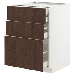 IKEA METOD / MAXIMERA(394.040.62) sz stj 3fr / 2n / wed / w szu, білий / Сінарп коричневий