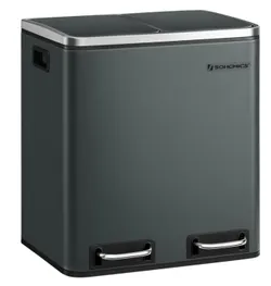 Мусорная корзина 2 камеры x 15 л серо