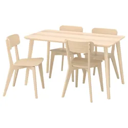 IKEA LISABO / LISABO(493.855.29) стол и 4 стула, ясеневый шпон / ясень