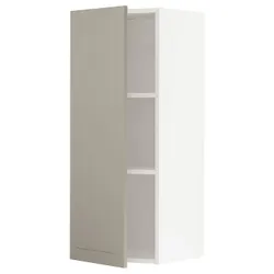 IKEA METOD(194.690.35) навісна шафа з полицями, білий/Stensund beige