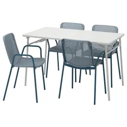 IKEA TORPARÖ(494.948.68) стіл+4 крісла, вул, білий/світло-сіро-блакитний