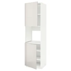 IKEA METOD(394.642.54) верх високий 2 др/пол, білий/Ringhult світло-сірий