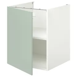 IKEA ENHET(294.967.88) шкаф с пол/дверью, белый/бледный серо-зеленый
