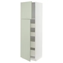 IKEA METOD / MAXIMERA(194.866.19) висока шафа на 2 двері/4 ящика, білий/Stensund світло-зелений