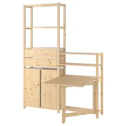 IKEA IVAR(594.702.11) 2 сек/шкаф со складным столом, сосна