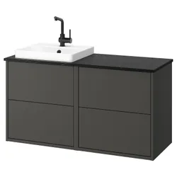 IKEA HAVBÄCK / ORRSJÖN(195.285.20) шафа для умивальника/умивальник/змішувач, імітація темно-сірого/чорного мармуру