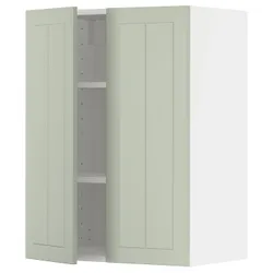IKEA METOD(994.867.81) навісна шафа з полицями/2 двері, білий/Stensund світло-зелений