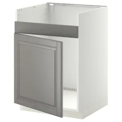 IKEA METOD(394.572.39) Тумба під раковину HAVSEN 1-спальна, білий / Bodbyn сірий