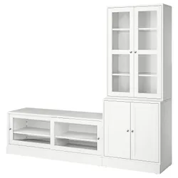 IKEA HAVSTA(895.348.10) Комбинация телевизора и стеклянной двери, белый