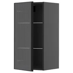 IKEA METOD(095.876.47) Должен половина/стекло, Czarnoszary/Hejsta Antracite Grooved Glass
