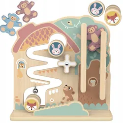 Tooky TOY Maze Дошка-трек, що розвиває 2в1 Дерев'яний лабіринт