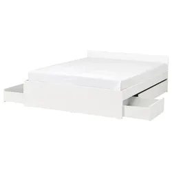 IKEA VIHALS(995.819.95) рама кровати с 4 контейнерами, Белый/Луру