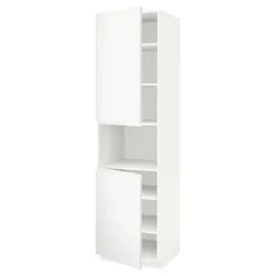 IKEA METOD (894.682.02) шестой высокий микро 2д/половина, белый / Воксторп матовый белый