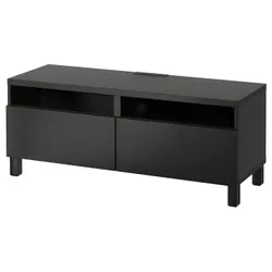 IKEA BESTÅ(891.882.92) Тумба под ТВ с выдвижными ящиками, черно-коричневый / Лаппвикен / Stubbarp черно-коричневый