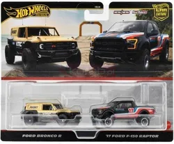 Набор из двух машинок Hot Wheels Premium Culture: Ford Bronco R/17 и Ford F-150 Raptor HRR77.
