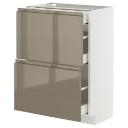 IKEA METOD / MAXIMERA(995.771.92) Кабінет STJ 2FR/3SZU, білий/Voxtorp Gloss Dark -brown