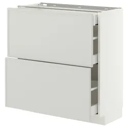 IKEA METOD / MAXIMERA(696.056.67) 2-дверный/3-дверный шкаф, белый/Аспудден светло-серый