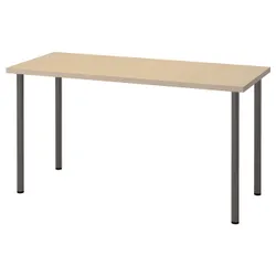 IKEA MÅLSKYTT / ADILS(094.177.54) стол письменный, береза / темно-серый