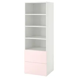 IKEA SMÅSTAD / PLATSA(694.832.70) стойка, белый бледно-розовый / с 2 ящиками