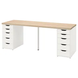 IKEA LAGKAPTEN / ALEX(494.176.53) письмовий стіл, ефект білого дуба / білий