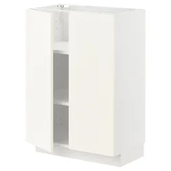 IKEA METOD(395.071.35) нижний шкаф/полки/2 двери, белый/Вальстена белый