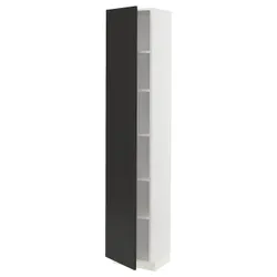 IKEA METOD(294.974.34) висока шафа/полиці, білий/матовий антрацит Nickebo
