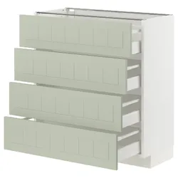 IKEA METOD / MAXIMERA(194.876.14) ша ст 4фр/4сз, белый/Стенсунд светло-зеленый