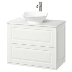 IKEA TÄNNFORSEN / VÄSTERSJÖN(195.683.18) Шафи для вимивання ящиками/миттям/акумулятором, білий/білий імітація мармуру