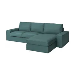 IKEA KIVIK (394.430.54) 3-місний диван з шезлонгом, Kelinge сіро-бірюзовий