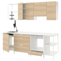 IKEA ENHET(393.380.91) кухня, білий/імітація дуб