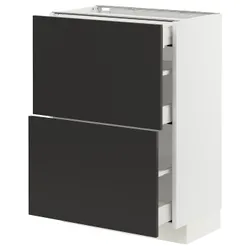 IKEA METOD / MAXIMERA(094.983.02) підстава шафи 2fr/3szu, білий/матовий антрацит Nickebo