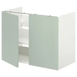 IKEA ENHET(094.968.74) умывальник с пол/дверью, белый/бледный серо-зеленый