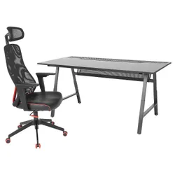 IKEA UTESPELARE / MATCHSPEL(394.407.72) ігровий стіл і крісло, чорний