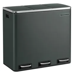 Мусорная корзина 3 камеры x 18 L Антрацит серый