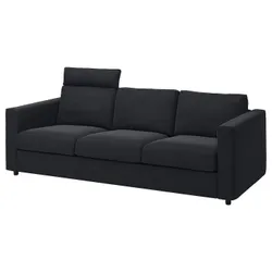 IKEA VIMLE (893.990.58) 3-местный диван, с подголовником / Saxemara черно-синий