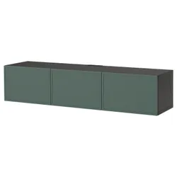 IKEA BESTÅ(996.121.76) Телевизионная скамья с дверями, Czarnybrowz/Krukmakare темно -серый