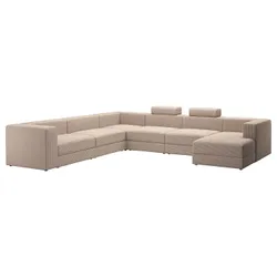 IKEA JÄTTEBO(695.106.12) sofa w kształcie П-подібний диван, 7-osobowa, з диваном правий з підголівником/Самсала сіро-бежевий