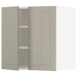 IKEA METOD (094.685.88) навісна шафа з полицями / 2 двер, білий / Stensund beige